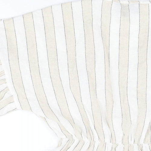 Goldie Womens Beige Striped Cotton Playsuit One-Piece Size S Pullover