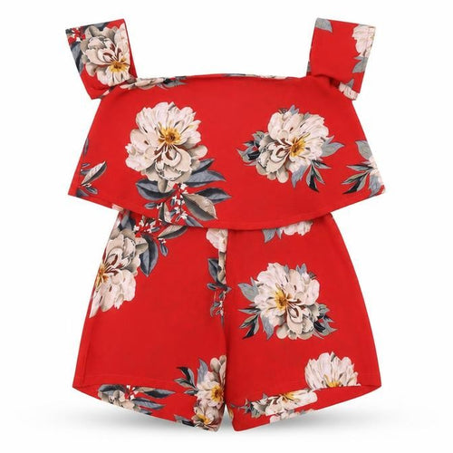 Missguided Womens Red Floral Polyester Playsuit One-Piece Size 6 L3 in Zip