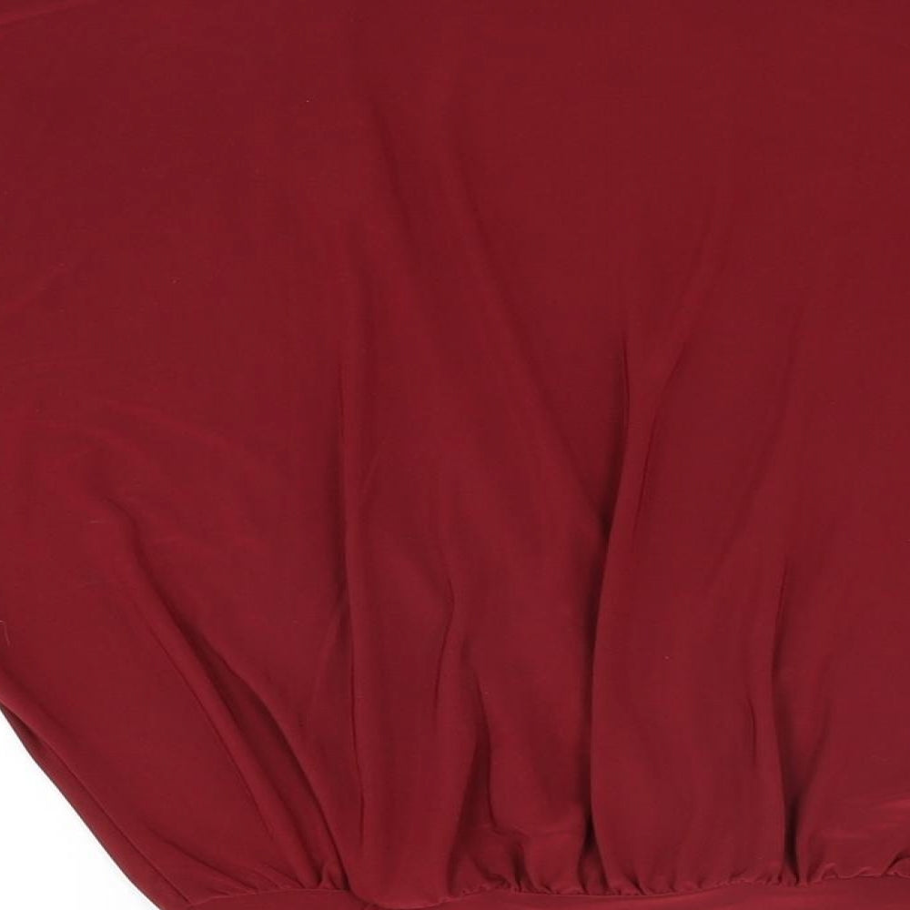 Boohoo Womens Red Polyester Bodysuit One-Piece Size 8 Snap