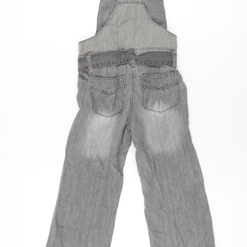 George Girls Grey Cotton Jumpsuit One-Piece Size 4-5 Years L17 in Button