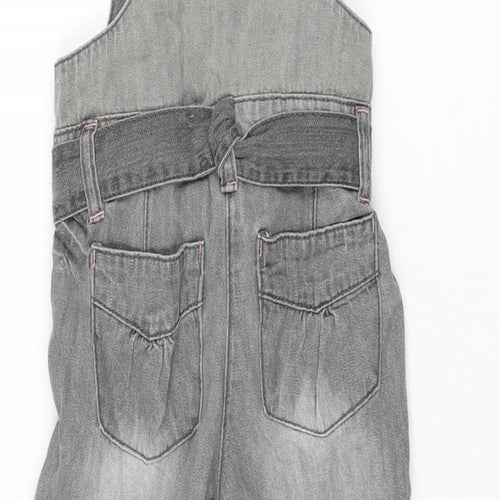 George Girls Grey Cotton Jumpsuit One-Piece Size 4-5 Years L17 in Button