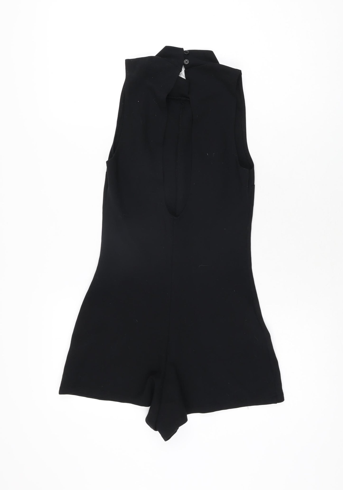 Topshop Womens Black Viscose Playsuit One-Piece Size 8 Button