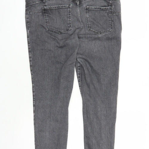 NEXT Womens Grey Polyester Skinny Jeans Size 18 L29 in Regular Zip - Lift Slim & Shape High waisted