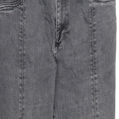 NEXT Womens Grey Polyester Skinny Jeans Size 18 L29 in Regular Zip - Lift Slim & Shape High waisted