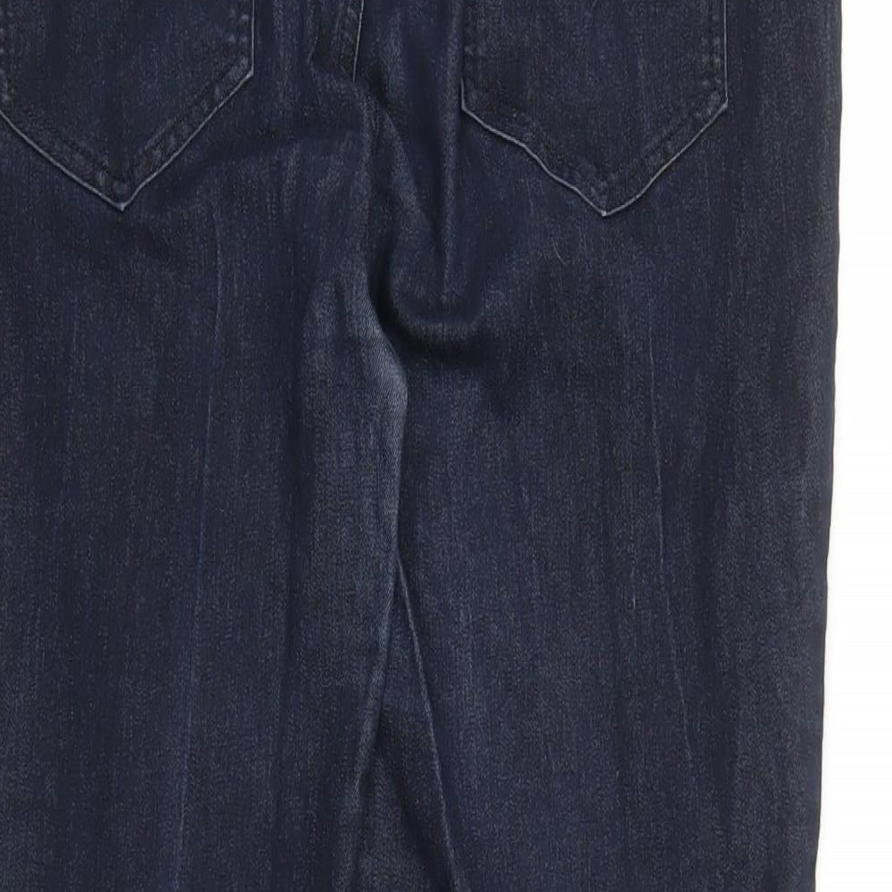 Wallis Womens Blue Cotton Straight Jeans Size 14 L28 in Regular Zip