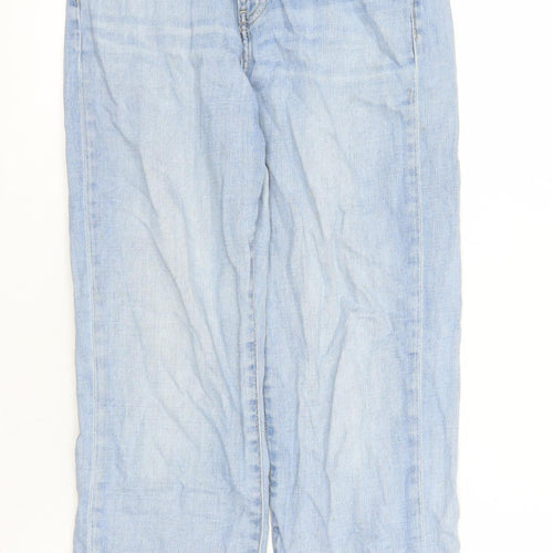 Uniqlo Womens Blue Cotton Straight Jeans Size 28 in L29 in Regular Zip - Pockets