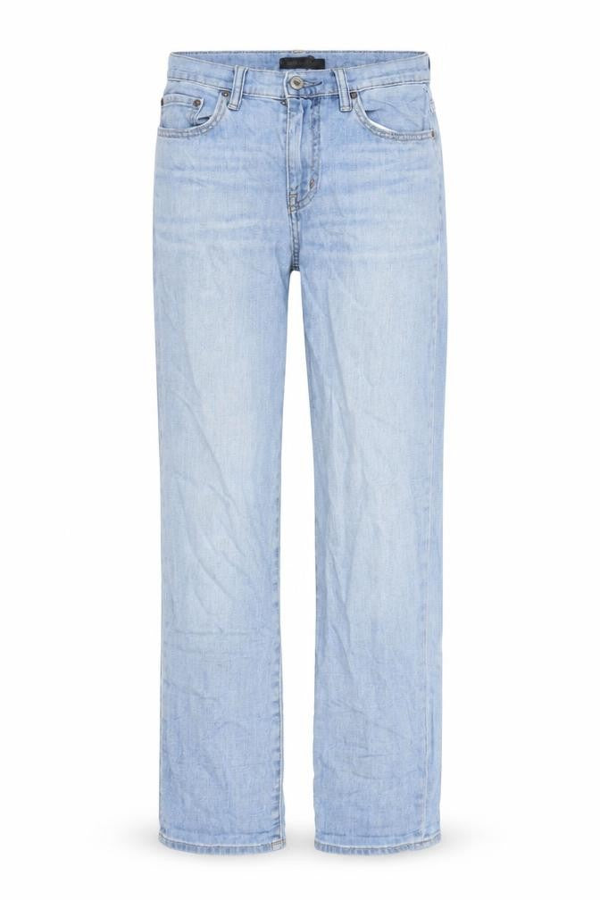 Uniqlo Womens Blue Cotton Straight Jeans Size 28 in L29 in Regular Zip - Pockets