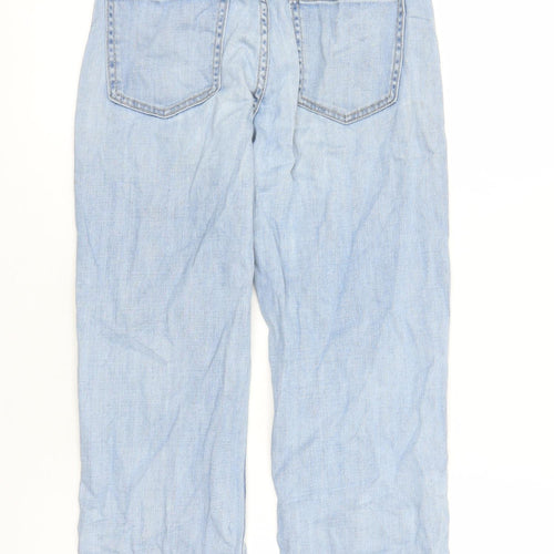 Uniqlo Womens Blue Cotton Straight Jeans Size 28 in L29 in Regular Zip - Pockets