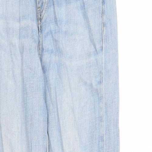 Uniqlo Womens Blue Cotton Straight Jeans Size 28 in L29 in Regular Zip - Pockets