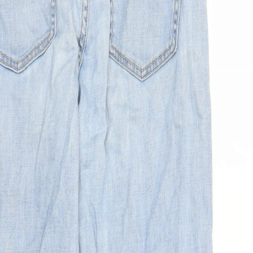 Uniqlo Womens Blue Cotton Straight Jeans Size 28 in L29 in Regular Zip - Pockets