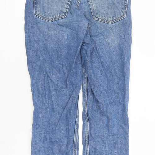 Topshop Womens Blue Cotton Straight Jeans Size 4 L26 in Regular Zip - Pockets