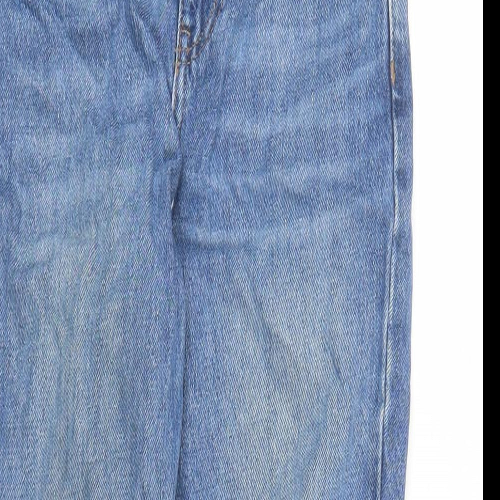 Topshop Womens Blue Cotton Straight Jeans Size 4 L26 in Regular Zip - Pockets