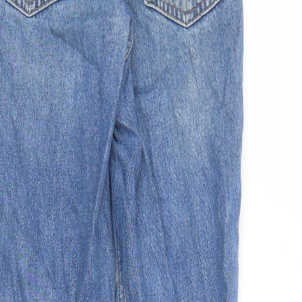 Topshop Womens Blue Cotton Straight Jeans Size 4 L26 in Regular Zip - Pockets