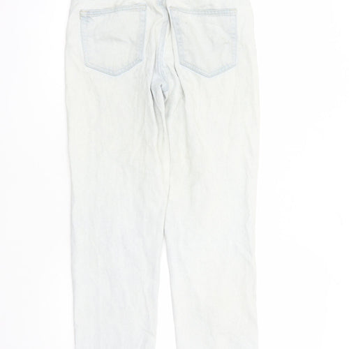 Zara Womens Blue Cotton Straight Jeans Size 30 in L29 in Regular Zip - Pockets