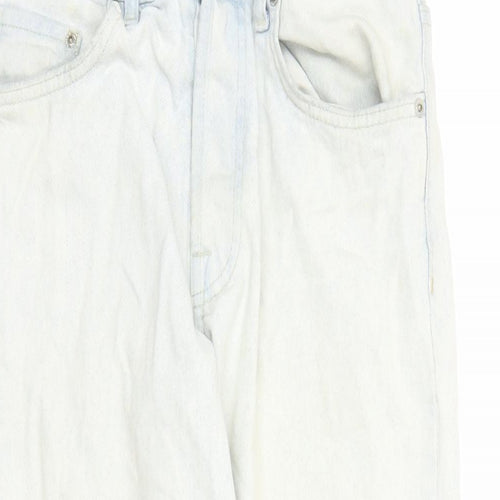 Zara Womens Blue Cotton Straight Jeans Size 30 in L29 in Regular Zip - Pockets