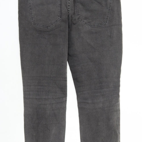 H&M Womens Grey Cotton Skinny Jeans Size 30 in L26 in Regular Zip - Super Skinny Low Waist Short Leg