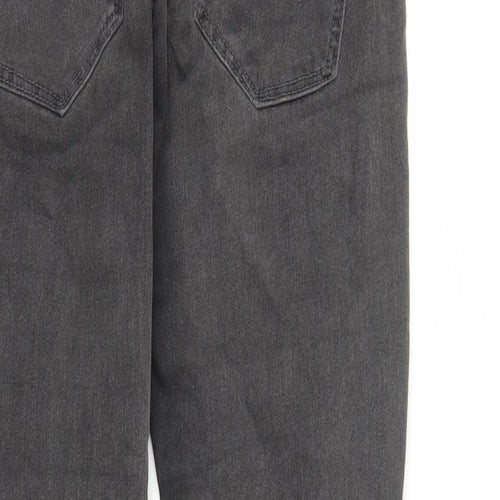 H&M Womens Grey Cotton Skinny Jeans Size 30 in L26 in Regular Zip - Super Skinny Low Waist Short Leg