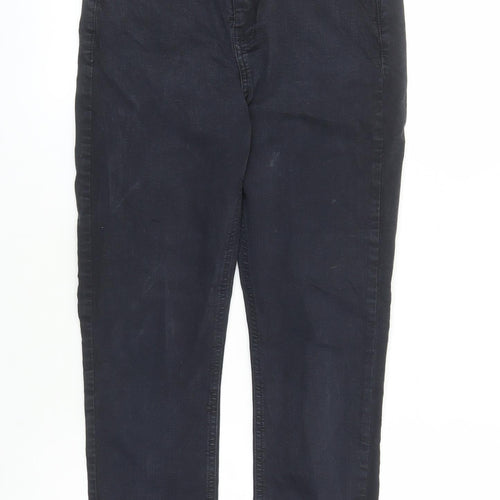 Topshop Womens Black Cotton Straight Jeans Size 28 in L27 in Regular Zip - Pockets Long Leg