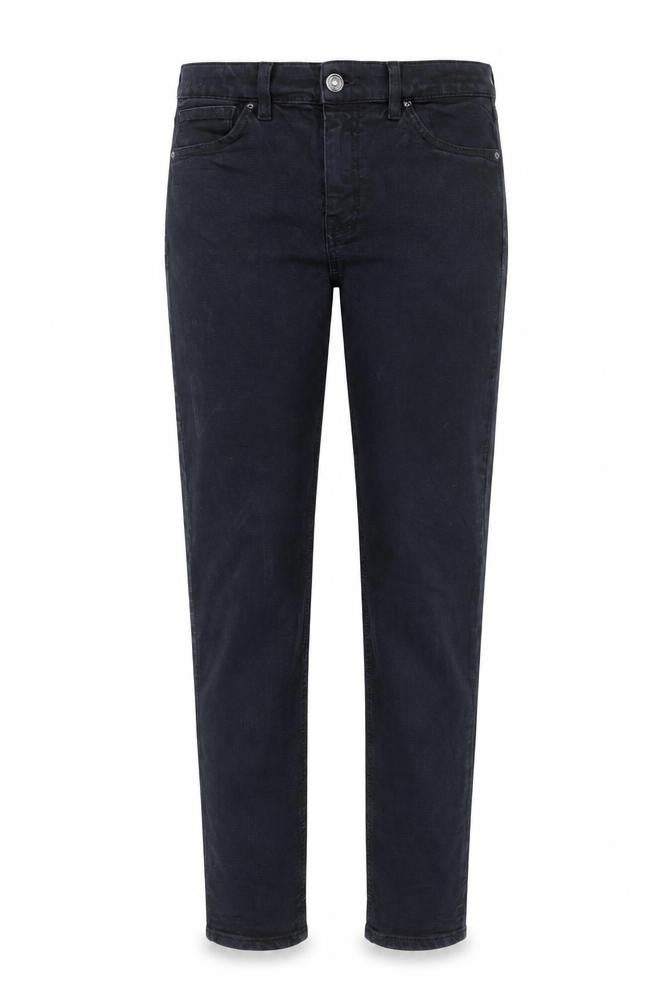 Topshop Womens Black Cotton Straight Jeans Size 28 in L27 in Regular Zip - Pockets Long Leg