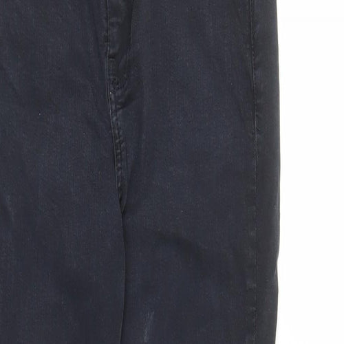 Topshop Womens Black Cotton Straight Jeans Size 28 in L27 in Regular Zip - Pockets Long Leg