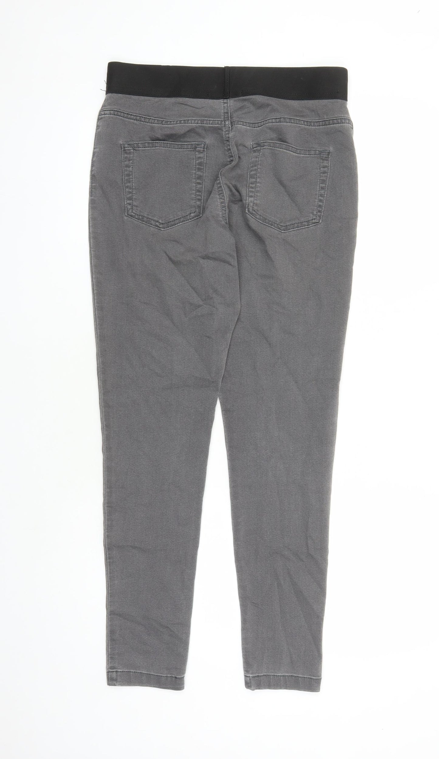 Marks and Spencer Womens Grey Cotton Jegging Jeans Size 12 L28 in Regular - Elasticated Waist