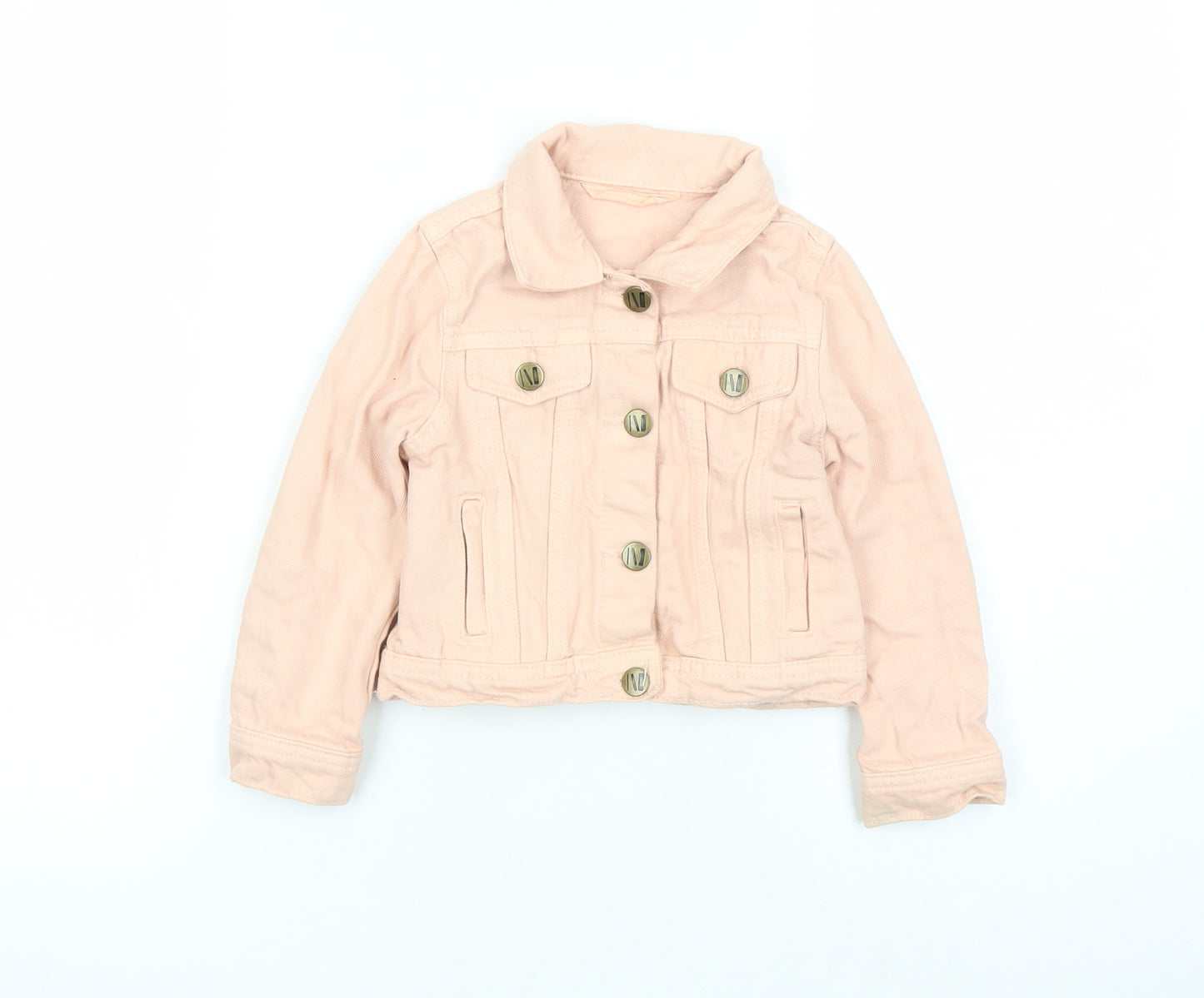 John Lewis Girls Pink Jacket Size 3 Years Button