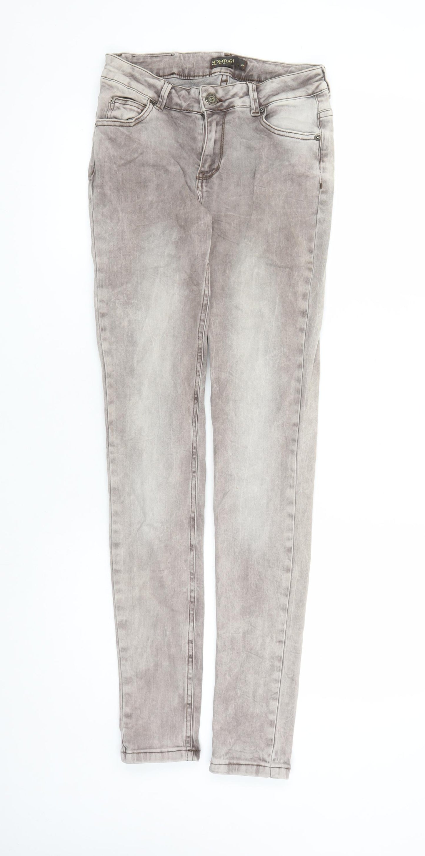 Supertrash Womens Grey Cotton Skinny Jeans Size 28 in L31 in Regular Zip - Pockets