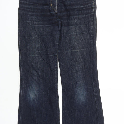 Easy Womens Blue Cotton Bootcut Jeans Size 10 L29 in Regular Zip - Pockets