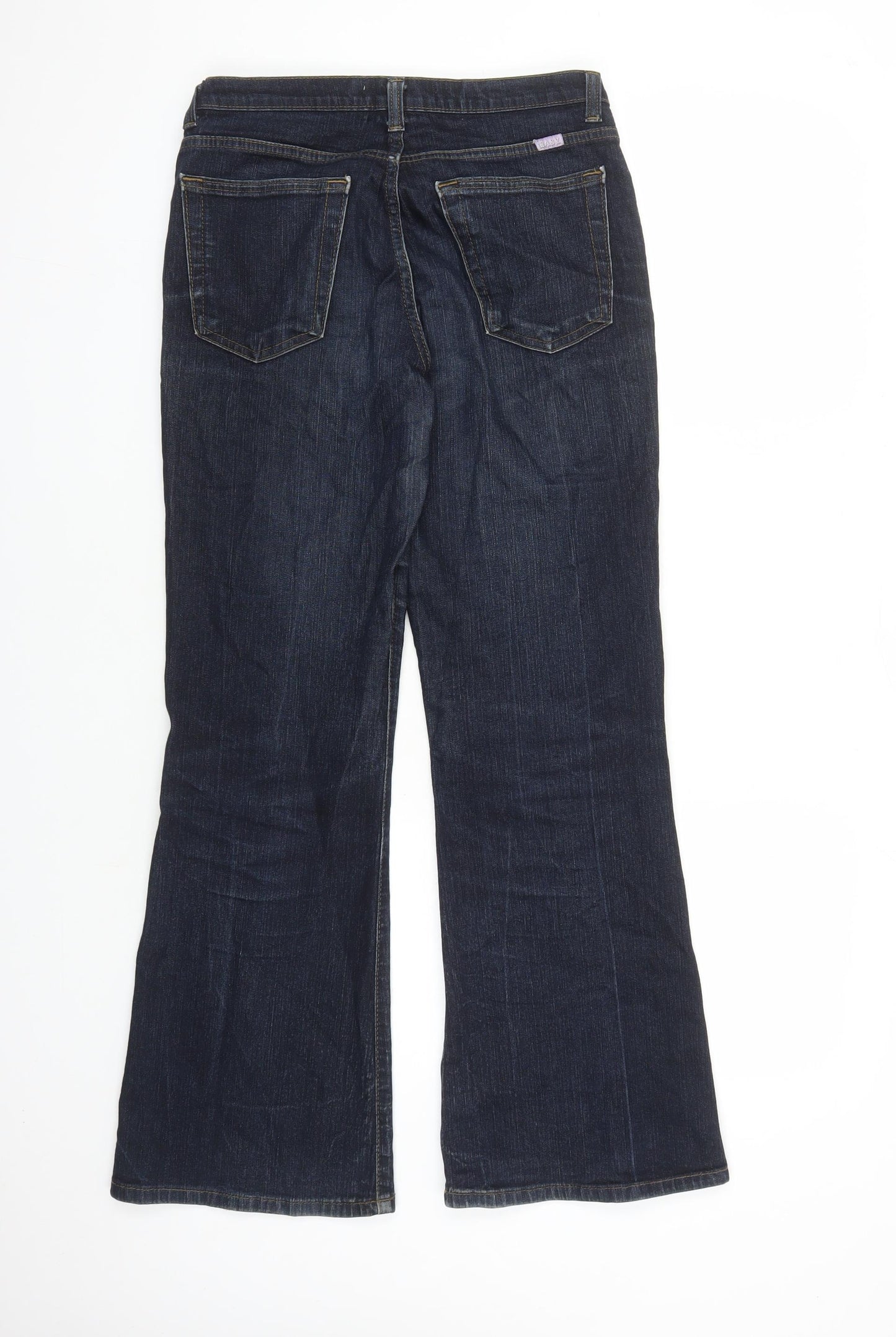 Easy Womens Blue Cotton Bootcut Jeans Size 10 L29 in Regular Zip - Pockets