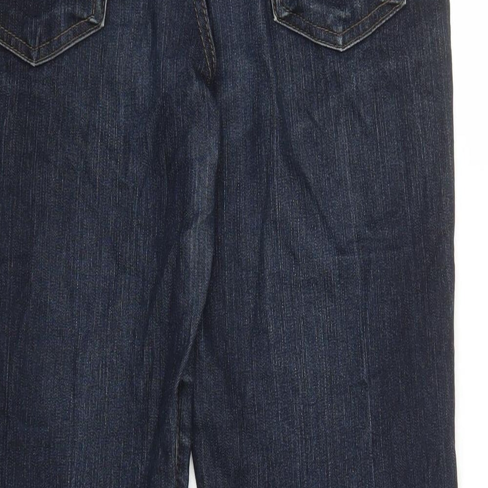 Easy Womens Blue Cotton Bootcut Jeans Size 10 L29 in Regular Zip - Pockets