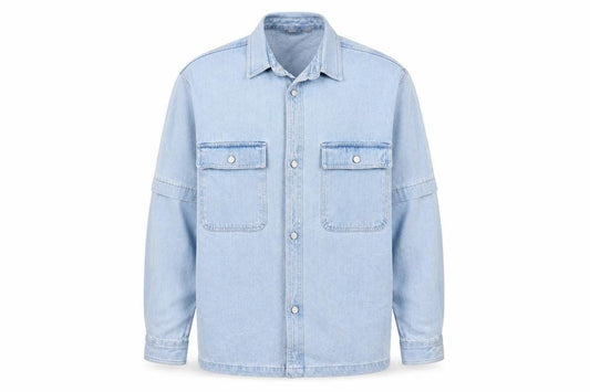 Front view of ASOS men’s blue jacket, size M, button