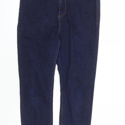 Denim & Co. Womens Blue Cotton Skinny Jeans Size 14 L26 in Regular Zip - sh