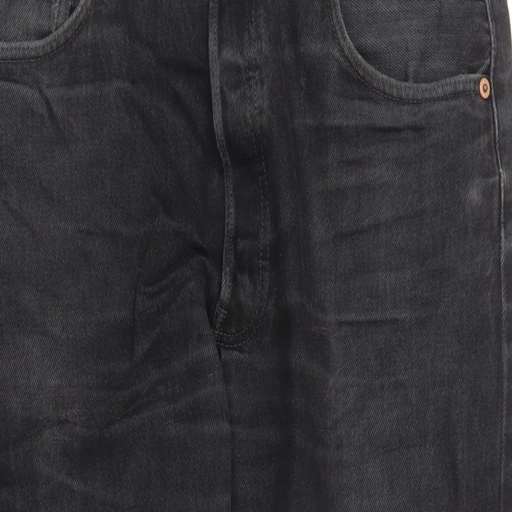 Levi's Mens Black Cotton Straight Jeans Size 34 in L30 in Regular Button - Pockets