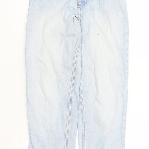 Monki Womens Blue Polyester Tapered Jeans Size 26 in L27 in Regular Zip - High Waisted Pockets