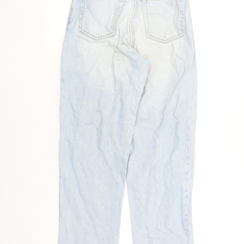 Monki Womens Blue Polyester Tapered Jeans Size 26 in L27 in Regular Zip - High Waisted Pockets