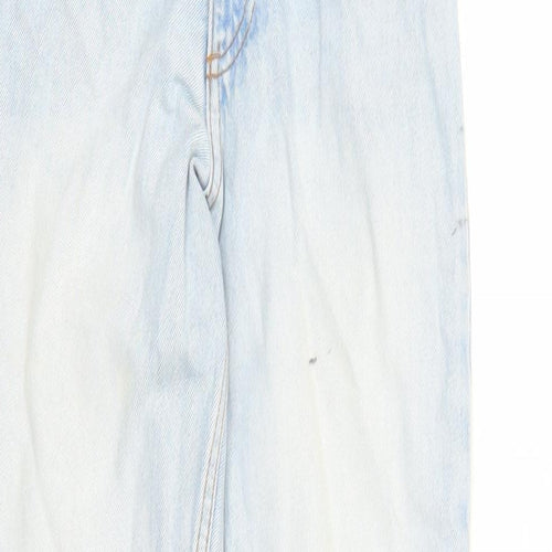 Monki Womens Blue Polyester Tapered Jeans Size 26 in L27 in Regular Zip - High Waisted Pockets