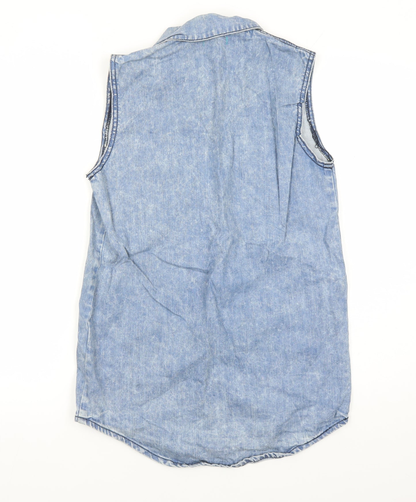 Silence + Noise Womens Blue 100% Cotton Basic Blouse Size XS Collared
