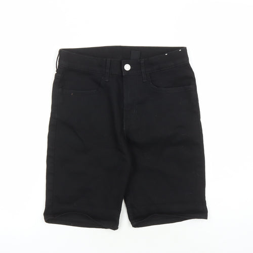 H&M Boys Black Cotton Biker Shorts Size 11-12 Years L8 in Regular Zip - Pockets