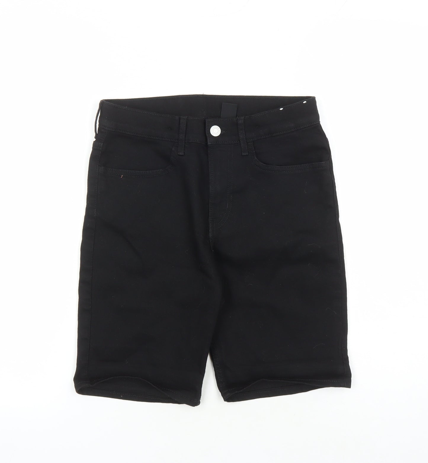 H&M Boys Black Cotton Biker Shorts Size 11-12 Years L8 in Regular Zip - Pockets