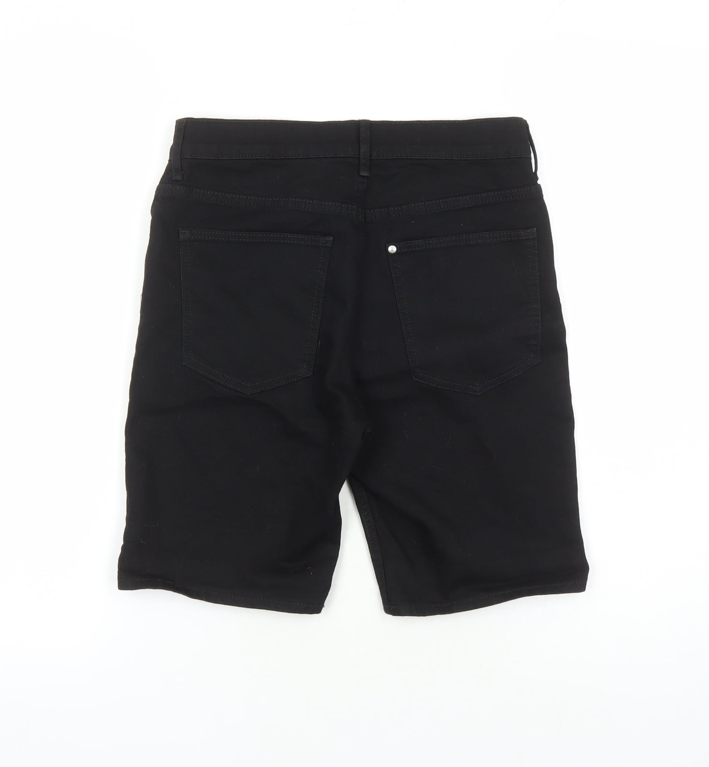 H&M Boys Black Cotton Biker Shorts Size 11-12 Years L8 in Regular Zip - Pockets