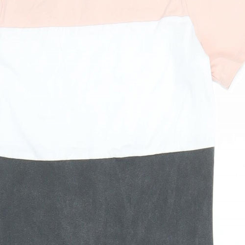 New Look Girls Grey Colourblock Cotton T-Shirt Dress Size 14-15 Years Crew Neck Pullover - Tokyo