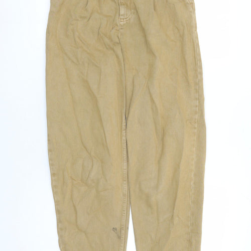 Bershka Mens Brown Cotton Tapered Jeans Size 28 in L28 in Regular Zip - Pockets