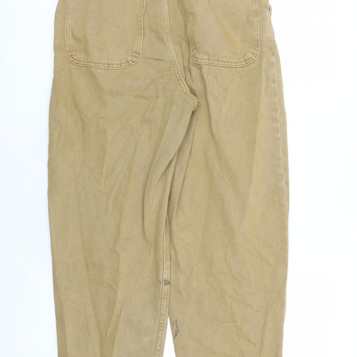 Bershka Mens Brown Cotton Tapered Jeans Size 28 in L28 in Regular Zip - Pockets