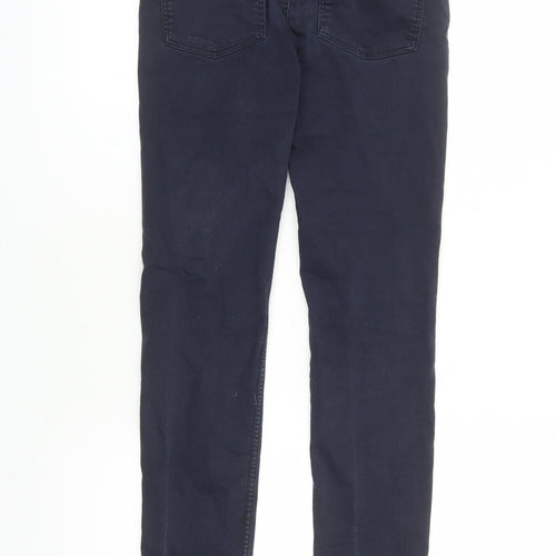 H&M Womens Blue Cotton Skinny Jeans Size 8 L28 in Regular Zip - Pockets