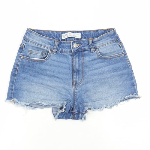 Denim & Co. Womens Blue Cotton Cut-Off Shorts Size 6 Regular Zip - Pockets Inside Leg 2 Inches