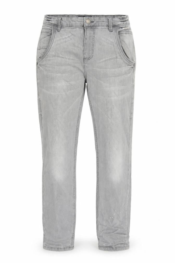 Front view of Nukutavake women’s grey polyester straight jeans, size UK 16, 31-inch leg regular zip - po