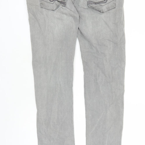 Nukutavake Womens Grey Polyester Straight Jeans Size 16 L31 in Regular Zip - po
