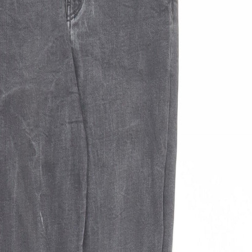Zara Womens Grey Cotton Skinny Jeans Size 8 L27 in Regular Zip - Pockets