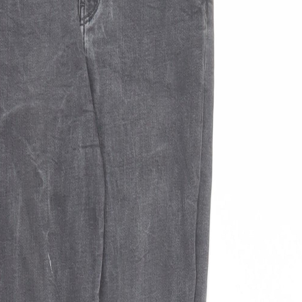 Zara Womens Grey Cotton Skinny Jeans Size 8 L27 in Regular Zip - Pockets