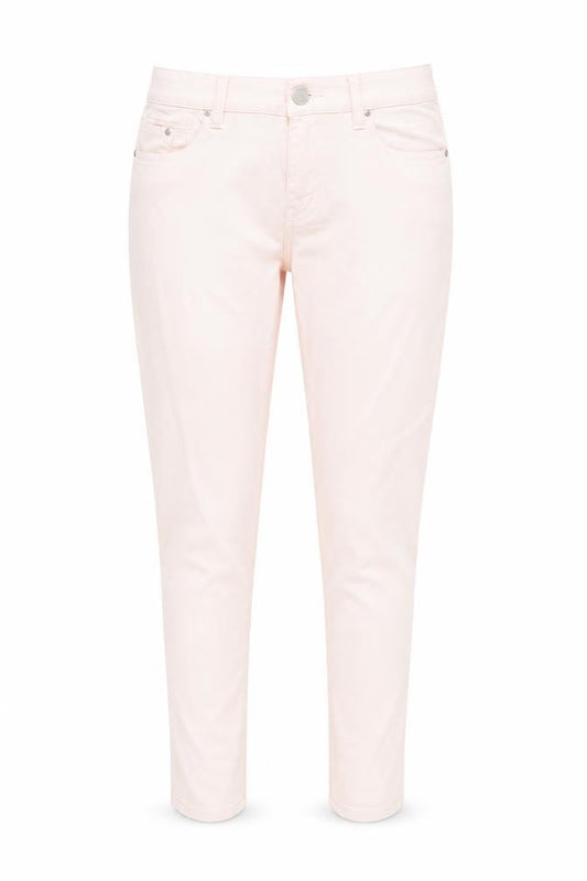 Front view of New Look women’s pink cotton skinny jeans, size UK 12, 28-inch leg regular zip - pockets